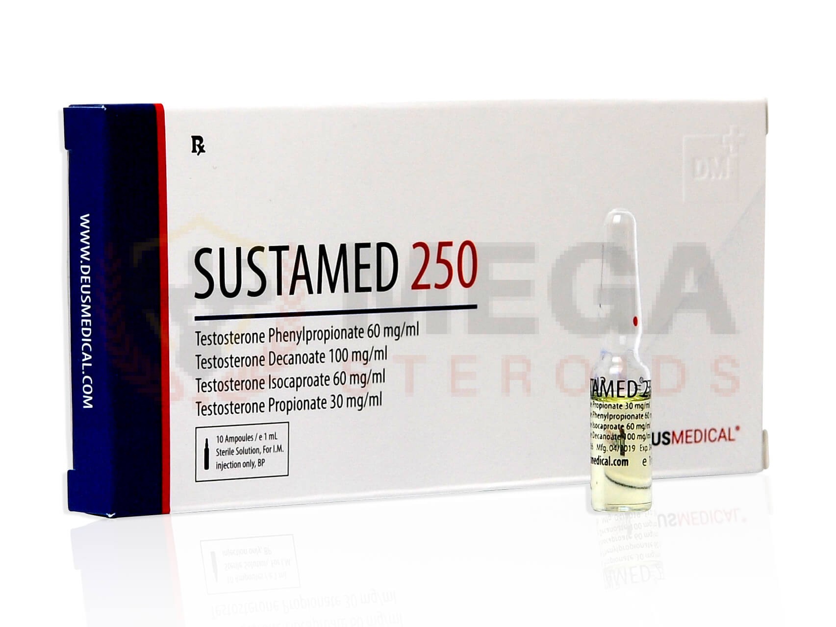 SUSTAMED 250 (Test Phen 60 + Test D 100 + Test I 60 + Test Prop 30) – 10amp di 1ml – DEUS-MEDICAL Iniezione di steroidi