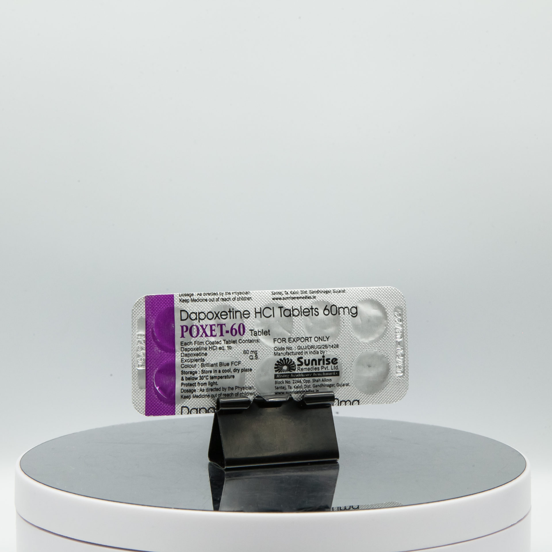 Poxet-60 (Dapoxetine HCI Tablets) 60 mg Sunrise Dapoxetine (Priligy) 7
