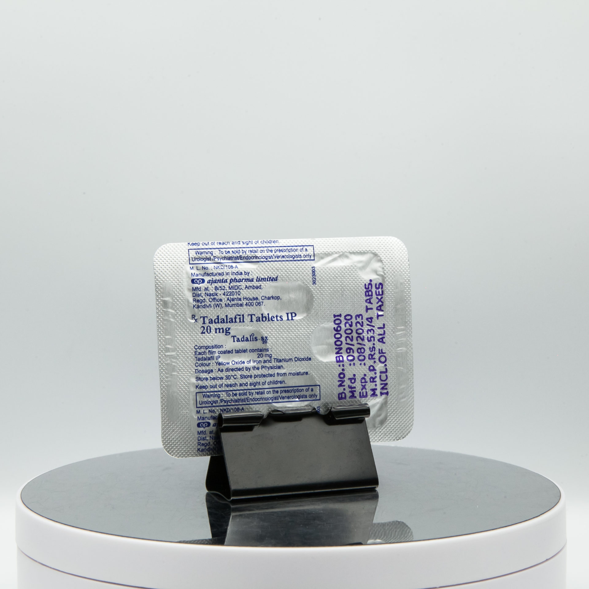 Tadalis-SX 20 (Tadalafil Tablets IP) 20 mg Ajanta Pharma Tadalafil Citrate (Cialis Generic) 3