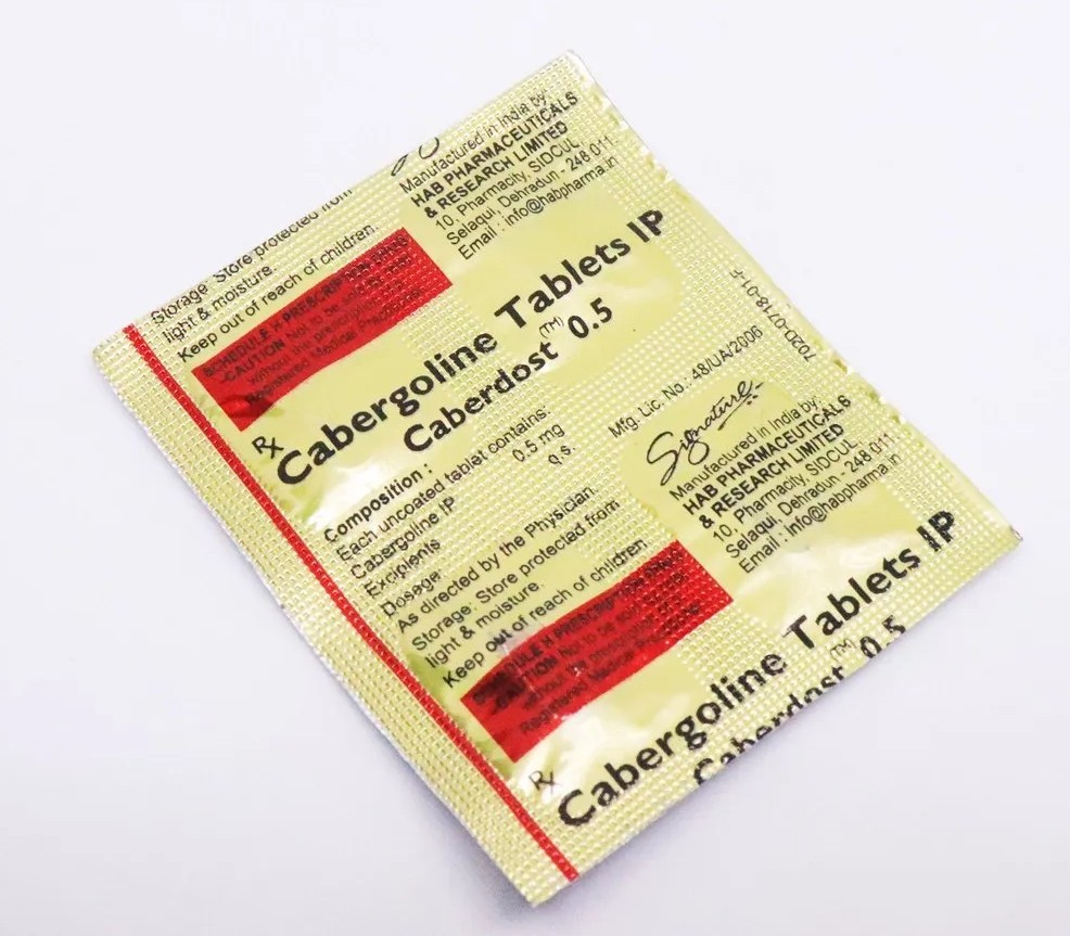 Caberdost (Cabergolin) 0.5 mg HAB Pharmaceuticals Cabergolina
