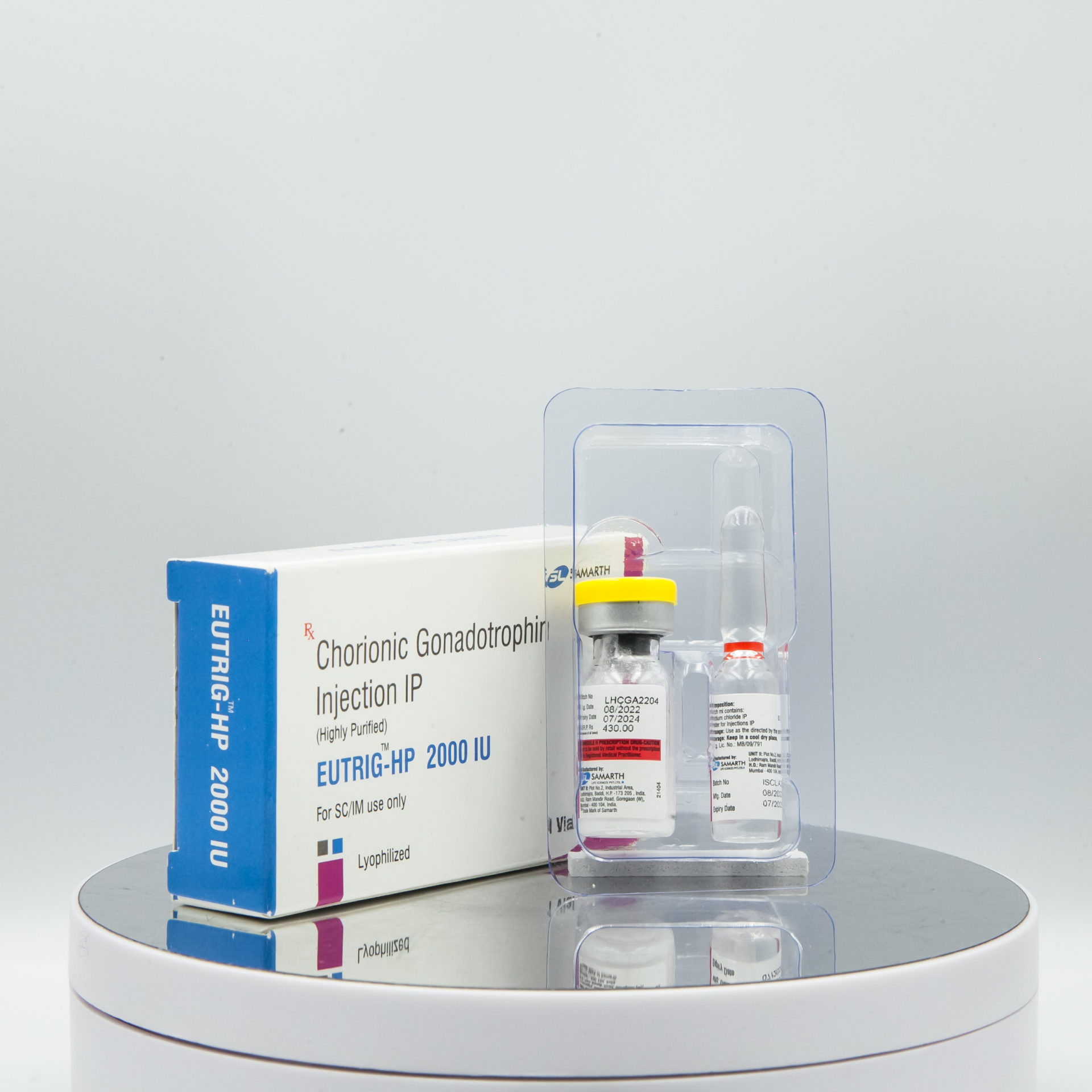 Chorionic Gonadotropin Injection IP EUTRIG-HP 2000 IU Samarth Gonadotropina